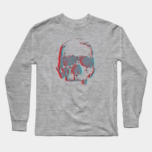 Tech Glitch Skull Long Sleeve T-Shirt